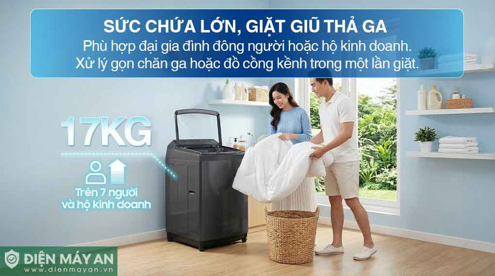 Máy giặt Samsung Ecobubble Inverter 17 kg WA40F17E7CSV